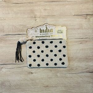 India Handmade Polka Dot Beaded Pouch